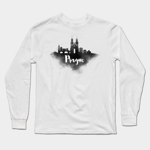 Prague watercolor Long Sleeve T-Shirt by kursatunsal